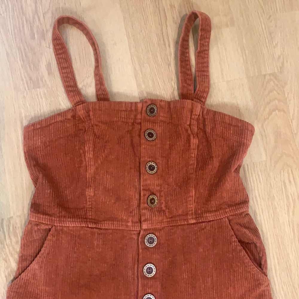 Rusty Orange Corduroy Jumpsuit